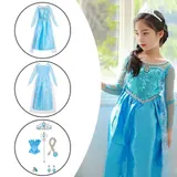 Karneval Kinder Eiskönigin Prinzessin Elsa Cosplay Kleid Party Mädchen Kostüme – Bild 16