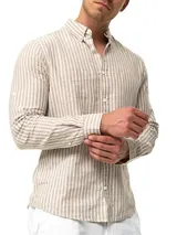 Indicode Herren Langarmhemd Brayden-Hemd Langarm Herrenhemd Freizeithemd Männer – Bild 1