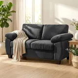 Sofa 2 Sitzer 156 cm Chenille Couch mit breiten gepolsterten Armlehnen – Bild 3
