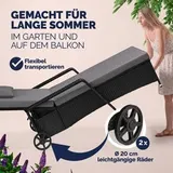 CASARIA® Sonnenliege Gartenliege mit Rollen Polyrattan Wetterfest Relaxliege – Bild 4