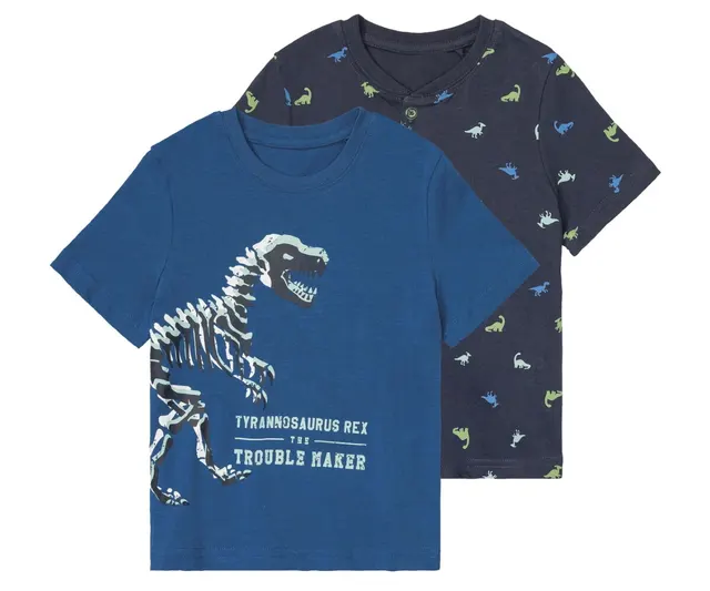 lupilu Jungen T-Shirt 2er Set DINO Sommer Baumwolle - versch. Farben / Motive