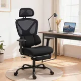 Ergonomischer Bürostuhl mit Netzstoff, Lendenstütze, verstellbare Kopfstütze – Bild 3