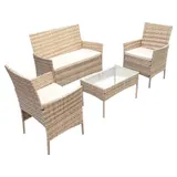 Gartenlounge 4-tlg Gartenmöbel Set Sitzgruppe Polyrattan Farbwahl SVITA BROOKLYN – Bild 6