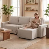 Ecksofa mit Schlaffunktion L-Form 3-Sitzer Sofa mit Umkehrbarer Chaiselongue – Bild 10
