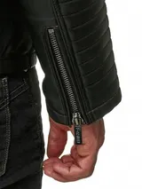 Redbridge Herren Jacke Kunst- Lederjacke Bikerjacke Übergangsjacke Schwarz M6013 – Bild 6