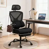 Ergonomischer Bürostuhl mit Netzstoff, Lendenstütze, verstellbare Kopfstütze – Bild 2