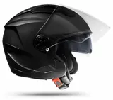 LA Street Black XL Motorradhelm Schwarz matt mit ECE 2205 Sonnenblende Jethelm – Bild 2