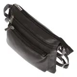 Kleine echt Leder Damen Umhängetasche Schultertasche Tasche Handtasche Schwarz – Bild 6