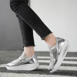 Laufschuhe Damen Plateau Turnschuhe Modische Sneaker Glänzende Fitnessschuhe – Bild 7