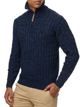 Indicode Herren Strickpullover INHector-Pullover Pulli Stehkragen Reißverschluss – Bild 4