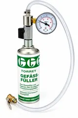 Gefäßfüller 400ml mit Adapter für Ausdehnungsgefäße mit Absperrung und Manometer – Bild 2