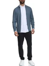 Indicode Herren Strickjacke Lau-Feinstrick Pulli Zip Pullover Männer Baumwolle – Bild 3