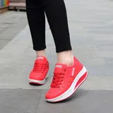 Laufschuhe Damen Plateau Schnürer Turnschuhe Dämpfung Keilabsatz Fitnessschuhe – Bild 9