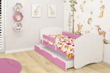 Jugendbett und Matratze mit einer Schublade Kinderbett  Weiß ACMA – Bild 1