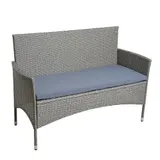 Polyrattan Gartenbank Rattan Bank 2-Sitzer Sitzbank mit Sitzkissen Rattanmöbel – Bild 2