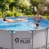 Stahlrahmenpool Aufstellpool Gartenpool Schwimmbecken ohne Pumpe grau rund – Bild 8
