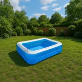Planschbecken Kinderpool Gartenpool Babypool aufblasbar 155x108x46cm rechteckig – Bild 2