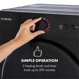 Wäschetrockner Ablufttrockner 50cm Frontlader 1020W Timer 3kg Kapazität schwarz – Bild 3