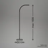 LED Stehlampe Dimmbar Stehleuchte 125,5cm Leselampe Schwenkbar Warmweiß Schwarz – Bild 10