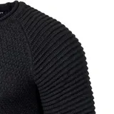 Baxboy Strickpullover Herren Two Tone Rundhals Pullover Grobstrick B-8056 – Bild 4