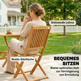 Outsunny Gartenmöbel Set Akazienholz Sitzgruppe 5-tlg. Tisch mit 4 Klappstühlen – Bild 9