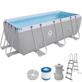 Pool 400x200x100cm  Komplettset Frame Gartenpool Aufstellpool Leiter Filterpumpe – Bild 1