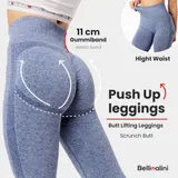 Bellivalini  Push Up Leggings Damen High Waist Sport Gym Fitness Hose Yoga  – Bild 3