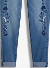 Damen Strech Jeans blue bleeched Stickerei Slim Fit Umschlag 36 bis 54 neu 72315 – Bild 12