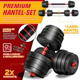 Hantelset 15 - 40 kg Kurzhanteln Langhantel Set Hantel Hantelscheiben Gewichte – Bild 2