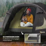 Campingzelt für 2 Personen leicht UV 50+ Tunnelzelt mit Vordach Seitentür – Bild 6