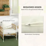 3er Set Rattan Gartenmöbel-Set, Gartengarnitur mit 2 Gartenstühle Refurbished – Bild 6