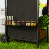 Gasgrill 7 KW Grillwagen inkl 3 Brenner Seitenkocher Rolle Deckel Schwarz – Bild 10