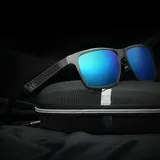 Aluminium Magnesium Polarisiert Sonnenbrille Herren Retro UV 400 Fahren Brille – Bild 1