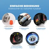 ZMC Campingkocher 1-Flammig Outdoor Camping Gas Kocher Herd + 8x Gaskartuschen – Bild 10