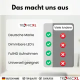 Webcam mit Ringlicht Full HD Lampe USB PC Kamera Konferenz Streaming Gaming – Bild 7