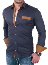 Hemd Herren Slim Fit Business Freizeit Hochzeit Shirt Hemden Langarm RS-7205 – Bild 12