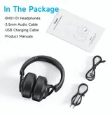 TRUSMI BH01-01 ANC Wireless Bluetooth Kopfhörer mit Pure Bass Sound Schwarz – Bild 5