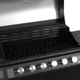 TAINO RED 6+1 Gasgrill BBQ Grill-Wagen Edelstahl Brenner Seitenkocher Schwarz – Bild 8