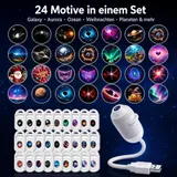 5D Galaxy Projektor 12/24in 1 USB Sternenhimmel Nachtlicht mit 24 Filmen 360° DE – Bild 2
