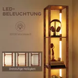HOMCOM Stehlampe Wohnzimmer moderne LED Standlampe mit Regalen, Stoffschublade – Bild 6