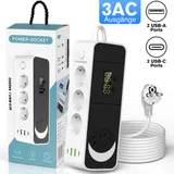 Steckdosenleiste Mehrfachsteckdose Steckdose USB Typ C Mehrfachstecker 3 Fach – Bild 3