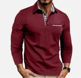 Herren Langarmshirt Poloshirt Langarm Hemd Polo Shirt Freizeit Business Tops – Bild 5