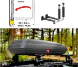 Dachbox 132 x 78 x 34,5 schwarz 320 Liter + Vertikale Wandhalterung – Bild 1