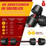 Hantelset 15 - 40 kg Kurzhanteln Langhantel Set Hantel Hantelscheiben Gewichte – Bild 4