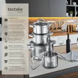 Kochtopfset Induktion 15-tlg Edelstahl Töpfe Glasdeckel Kochgeschirr Pfannenset – Bild 3