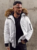 Winterjacke Jacke Mantel Wärmejacke Casual Classic Zip Winter Herren BOLF Kapuze – Bild 1