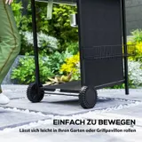 Gasgrill 7 KW Grillwagen inkl 3 Brenner Seitenkocher Rolle Deckel Schwarz – Bild 9
