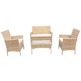 Gartenlounge 4-tlg Gartenmöbel Set Sitzgruppe Polyrattan Farbwahl SVITA BROOKLYN – Bild 7