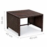 Gartenmöbelset 4 teilig Braun Rattan Outdoor Gartenlounge Balkonset Polyrattan – Bild 12