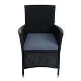 Polyrattan Gartenmöbel Set Gartenset Sitzgruppe Rattan Essgruppe Sessel Schwarz – Bild 2
